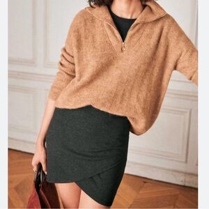 Sézane Calvi Mini Skirt in Navy Blue Size Medium